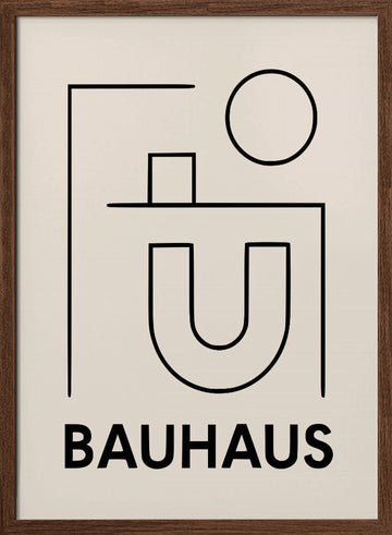 Bauhaus Minimalist Graphic | Poster - Walnut Frame Interior