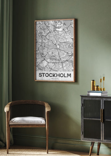 Stockholm Sweden Map | Poster - Room Interior 2