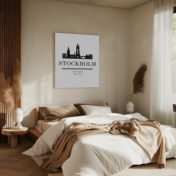 Stockholm City Silhouette | Canvas - Room Interior 2