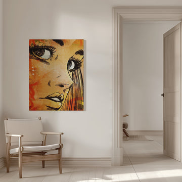 Crying Woman Portrait | Canvas - Room Interior 1