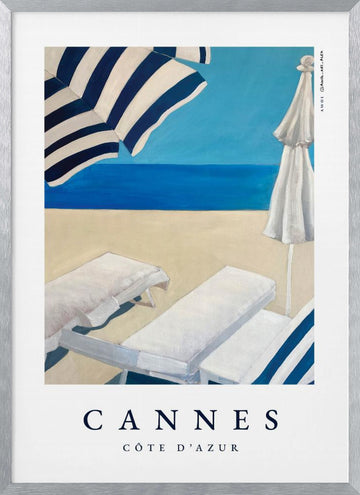 Blue Beach Serenity | Poster - Silver Frame Interior