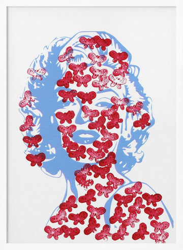 Red Butterfly Portrait | Poster - White Frame Interior