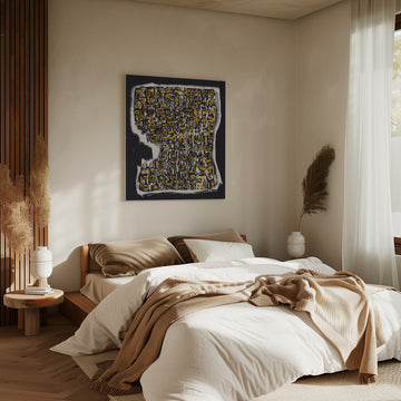 Golden Hieroglyphic Head | Canvas - Room Interior 2