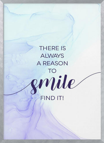 Inspirational Smile Quote | Poster - Silver Frame Interior
