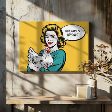 Funny Pop Art Chicken | Canvas - Room Interior 2