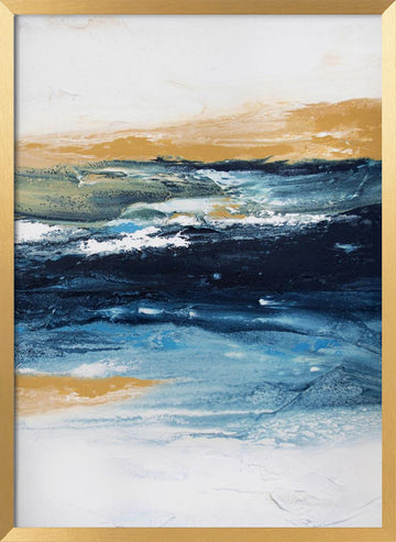 Deep Blue Ocean Gold | Poster - Gold Frame Interior