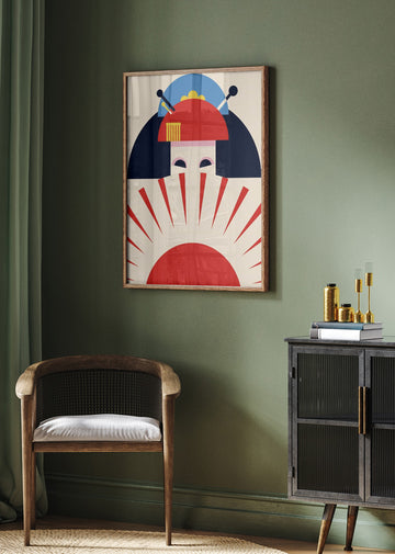 Japanese Geisha Rising Sun | Poster - Room Interior 2