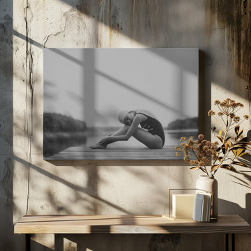 Quiet Lake Swimmer | Canvas - Room Interior 2