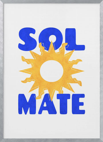 Sol Mate Sun Graphic | Poster - Silver Frame Interior