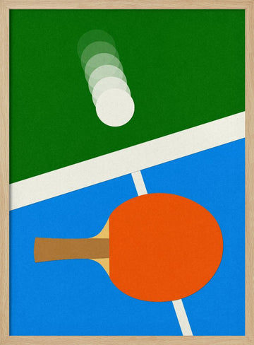 Table Tennis Action | Poster - Wood Frame Interior