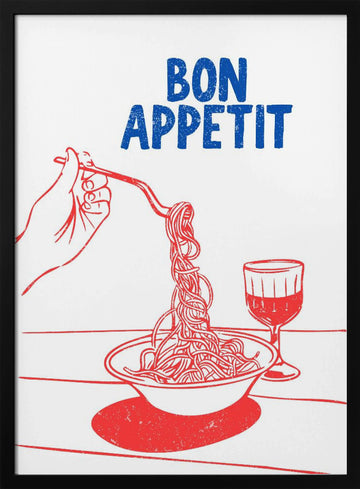 Spaghetti Bon Appetit | Poster - Black Metal Frame Interior