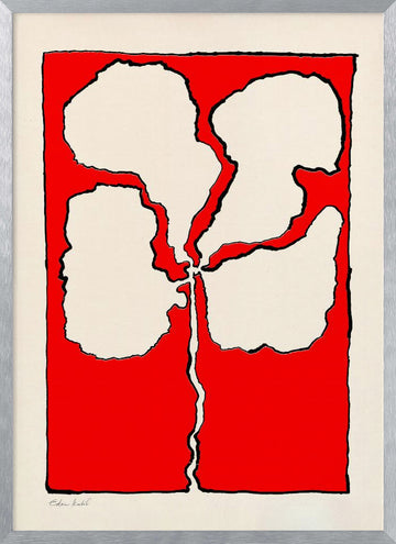 Red Flower | Poster - Silver Frame Interior