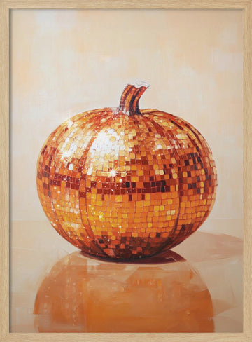 Orange Disco Pumpkin | Poster - Wood Frame Interior
