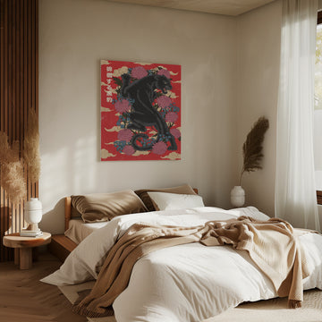 Black Panther Japanese Blooms | Canvas - Room Interior 2