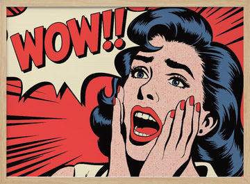 Wow Pop Art Reaction | Poster - Wood Frame Interior