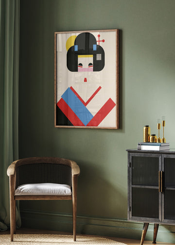 Colorful Geometric Woman | Poster - Room Interior 2