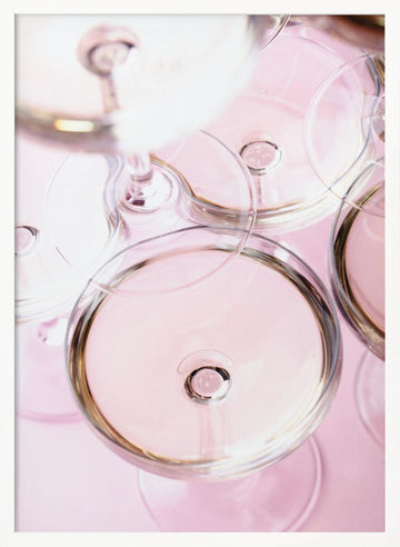 Soft Pink Champagne Glasses | Poster - White Frame Interior