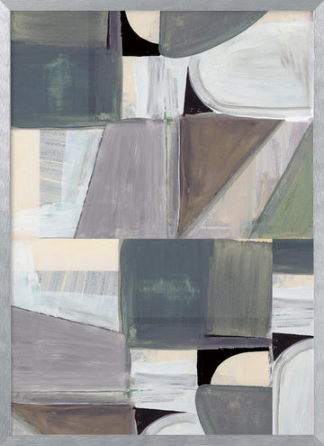 Muted Abstract Shapes | Poster - Silver Frame Interior
