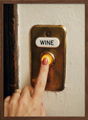 Press For Wine | Poster - Walnut Frame Interior