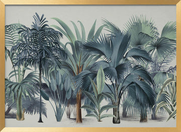 Lush Tropical Palm Jungle | Poster - Gold Frame Interior