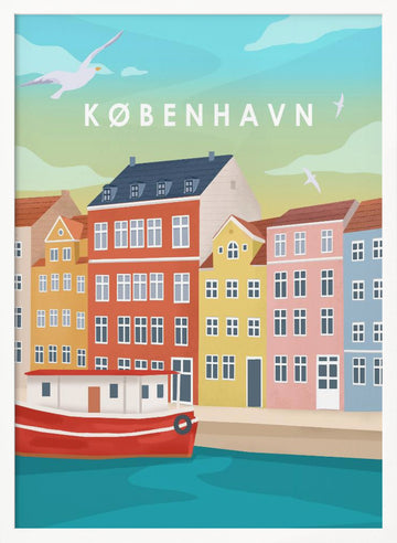 Copenhagen | Poster - White Frame Interior