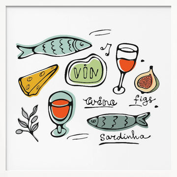 Rustic Food Delights | Poster - White Frame Interior