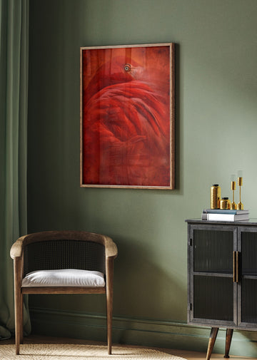 Vibrant Crimson Flamingo | Poster - Room Interior 2