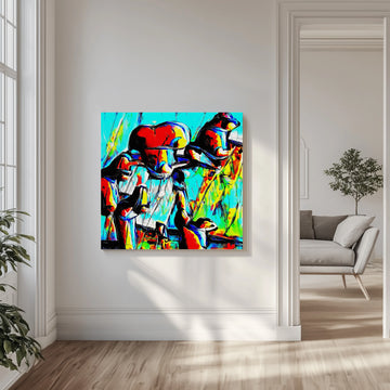 Colorful Abstract Bears | Canvas - Room Interior 1