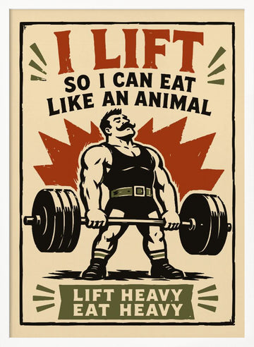 Strongman Gym Humor | Poster - White Frame Interior