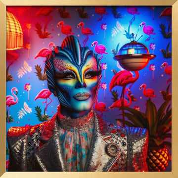 Vibrant Tropical Drag | Poster - Gold Frame Interior