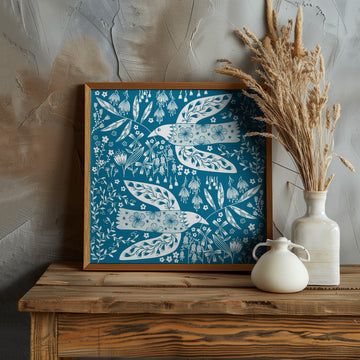 Peaceful Floral Flight | Poster - Room Interior 1