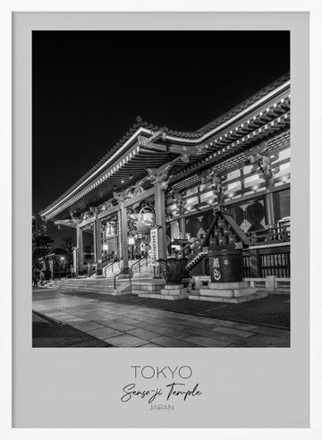 Sensoji Temple Night | Poster - White Frame Interior