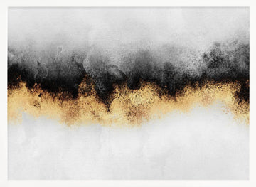 Gilded Shadow Flow | Poster - White Frame Interior
