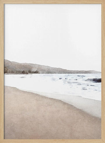 Serene Beach Landscape | Poster - Wood Frame Interior
