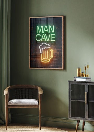 Man Cave Beer Neon | Poster - Room Interior 2