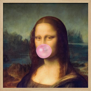 Mona Lisa Bubble Gum | Poster - Wood Frame Interior