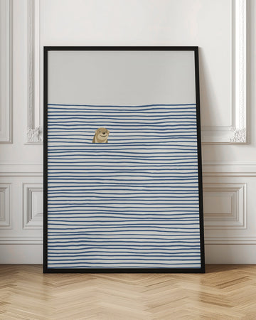 Happy Otter In Stripes | Poster - Room Interior 1