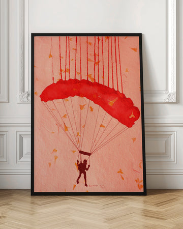 Skydiver Among Petals | Poster - Room Interior 1