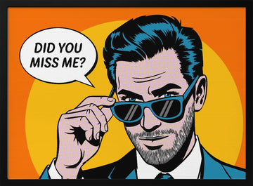 Confident Pop Art Man | Poster - Black Metal Frame Interior