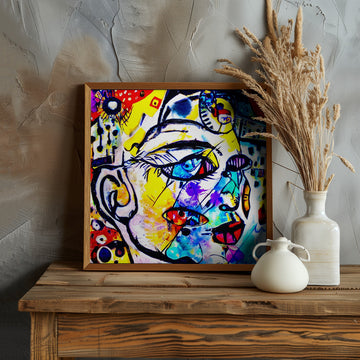 Colorful Abstract Face | Poster - Room Interior 1