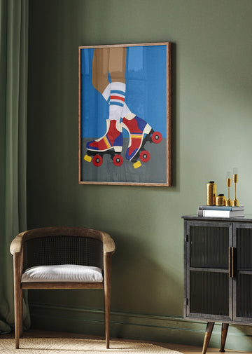 Retro Roller Skates | Poster - Room Interior 2