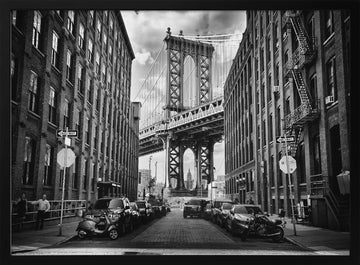 DUMBO Manhattan Bridge View | Poster - Black Metal Frame Interior