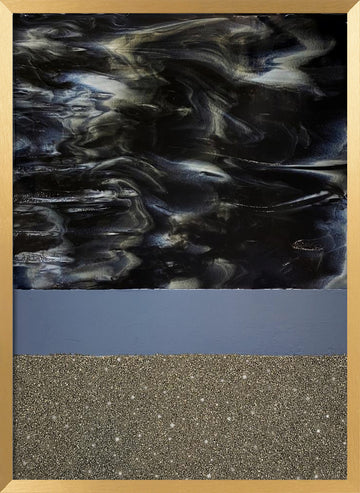 Swirling Midnight Sparkle | Poster - Gold Frame Interior