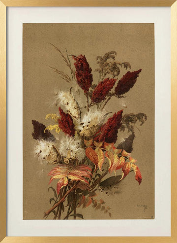 Sumac and Milkweed By Ellen Thayer Fisher | Poster - Gold Frame Interior
