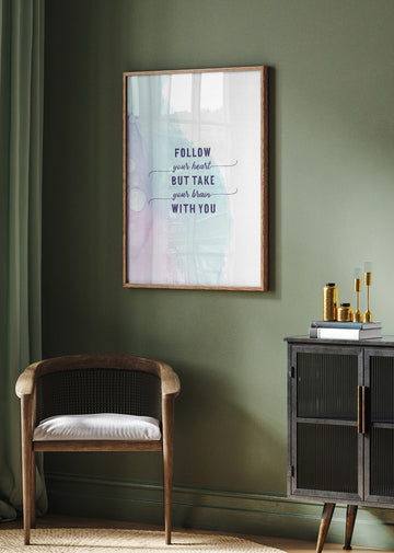 Pastel Heart Brain Quote | Poster - Room Interior 2