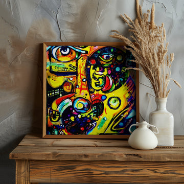 Vibrant Abstract Faces | Poster - Room Interior 1