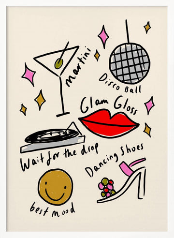 Glam Disco Fun | Poster - White Frame Interior