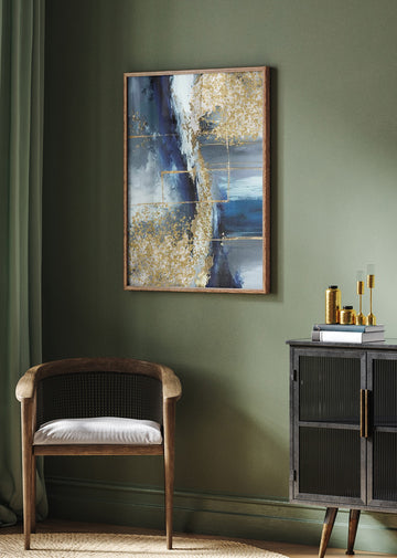 Glimmering Blue Abstract | Poster - Room Interior 2