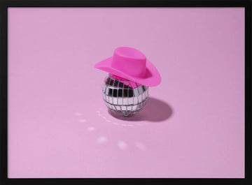 Pink Disco Hat | Poster - Black Metal Frame Interior