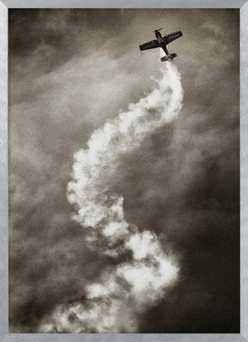 Skyward Smoke Trail | Poster - Silver Frame Interior